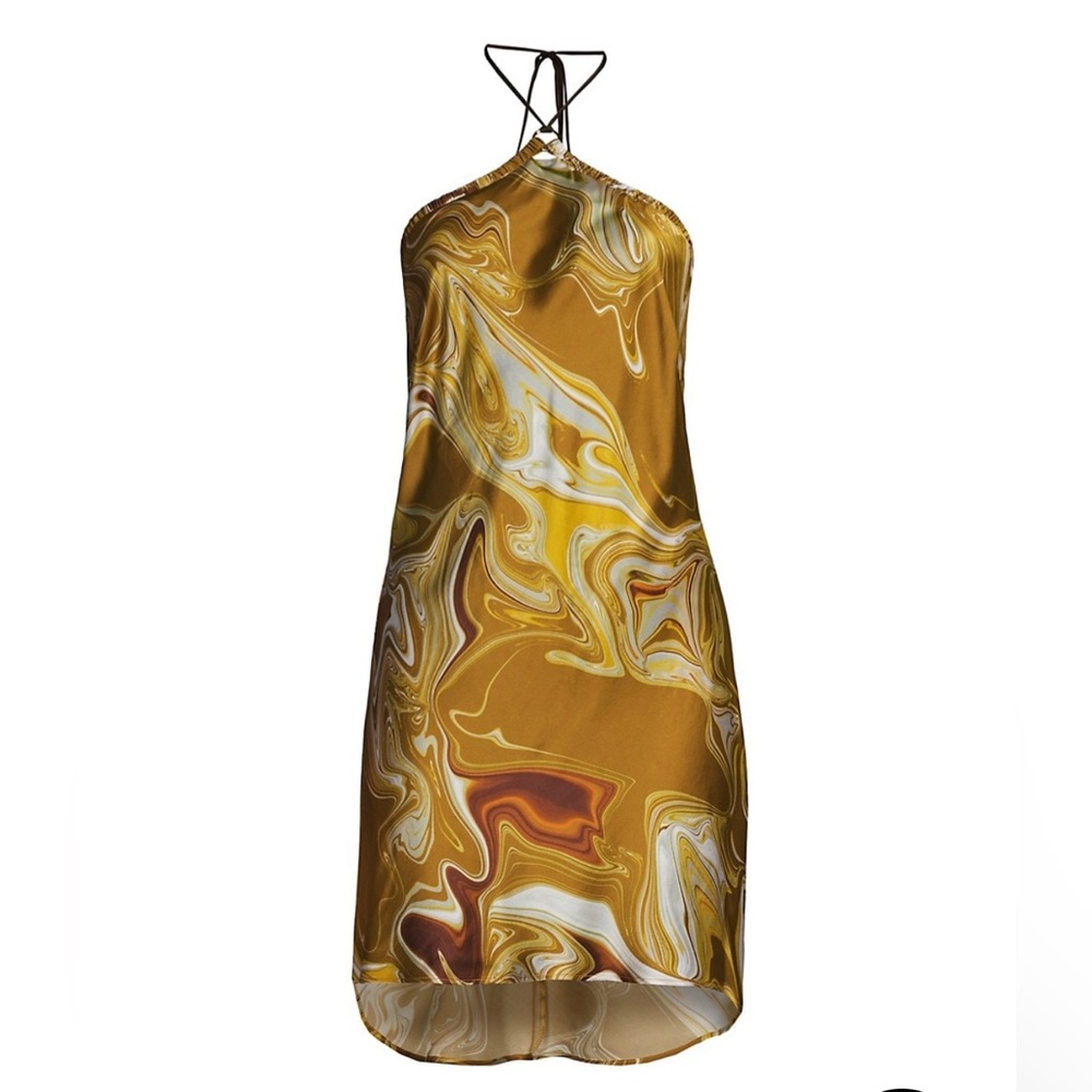 NWT Bec & Bridge satin halter dress